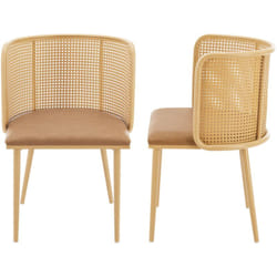 Helloshop26 - Set di 2 sedie per sala da pranzo 75 x 52 x 49 cm marroni