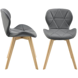 Set di 2 sedie in ecopelle 81 x 57 x 49 cm grigie
