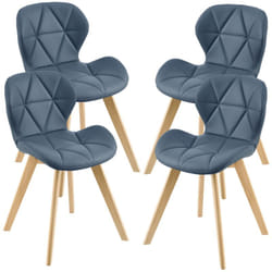 Set di 4 sedie in ecopelle 81 x 57 x 49 cm blu