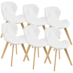 Set di 6 sedie in ecopelle 81 x 57 x 49 cm bianche
