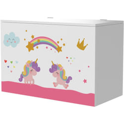 Helloshop26 - Scatola portaoggetti per bambini 40 x 60 x 30 cm bianco/viola/rosa