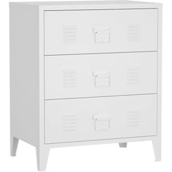 Elegante cassettiera pratica cassettiera in metallo acciaio 72 x 60 x 40 cm bianco