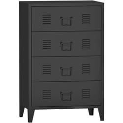 Elegante cassettiera pratica cassettiera in metallo con 4 cassetti in acciaio 92 x 80 x 40 cm nero