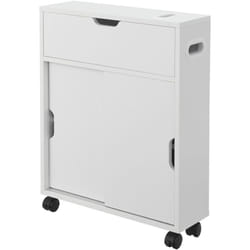 Mobile contenitore da bagno 67 x 52 x 17 cm con ante scorrevoli bianco
