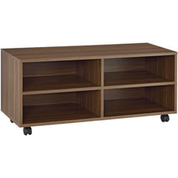 Helloshop26 - Mobile contenitore su rotelle 90 x 35 x 41 cm effetto legno scuro