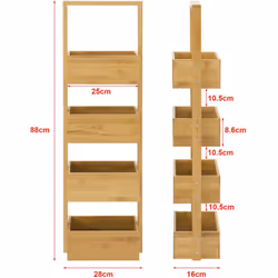 Ripiano portaoggetti in bambù Questo pratico mobile portaoggetti è un accessorio ideale per abbellire la tua casa. Oltre al b ...