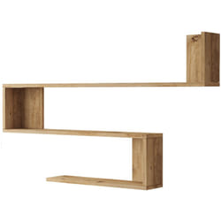Helloshop26 - Mensola da parete a 3 livelli 71,5 x 120 x 14,5 cm effetto rovere rustico
