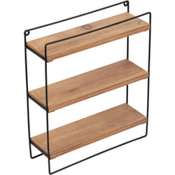 Mensola da parete Skovbo a 3 livelli 43 x 37,5 x 11 cm effetto legno nero