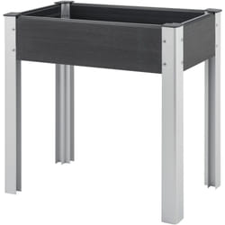 Helloshop26 - Orto rialzato con fondo in rete 75 x 40 x 75 cm grigio scuro