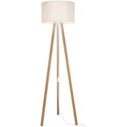 Helloshop26 - Lampada da terra lampada keynes treppiede altezza 136 cm E27 bambù/crema