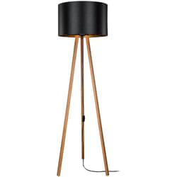 Lampada da terra lampada treppiede altezza 136 cm E27 bambù / nero