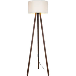 Helloshop26 - Lampada da terra lampada treppiede altezza 136 cm E27 effetto noce/panna