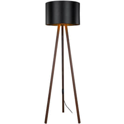 Helloshop26 - Lampada da terra lampada treppiede altezza 136 cm E27 effetto noce/nero