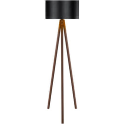 Helloshop26 - Lampada da terra lampada treppiede altezza 136 cm E27 effetto noce/nero