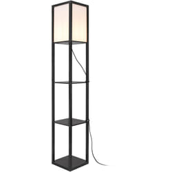 Helloshop26 - Lampada da terra stapleford lampada con mensola E27 altezza 160 cm bianco nero