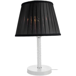 Helloshop26 - Lampada da scrivania in metallo vetro tessile 40 cm E27 bianco/nero