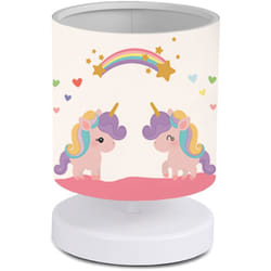 Helloshop26 - Lampada da scrivania per bambini 22 cm bianca con motivo unicorno
