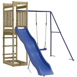 Altalena per parco giochi all'aperto scivolo altalena robusta giochi da giardino 242 x 349 x 207 cm legno di pino impregnato