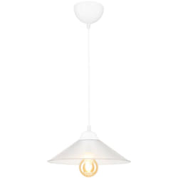 Helloshop26 - Lampadario lampada a sospensione in plastica altezza 48 cm E27 bianco/trasparente