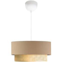 Helloshop26 - Lampadario lampada a sospensione luce E27 altezza 70 cm beige/giallo
