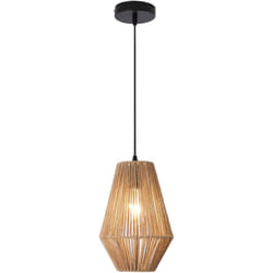 Helloshop26 - Lampadario lampada a sospensione in corda metallica 160 x 20 cm beige