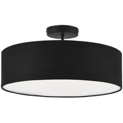 Helloshop26 - Plafoniera 3 x E27 diametro 45 cm bianco nero