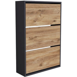 Scarpiera 110 x 74 x 24 cm effetto rovere antracite