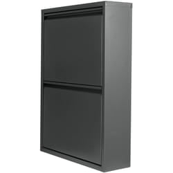 Scarpiera con 2 cassetti basculanti grigi
