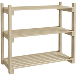 Helloshop26 - Scarpiera a 3 livelli in pino 60 x 68 x 30 cm naturale