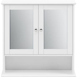 Pensile con specchio 58 x 56 x 13 cm bianco