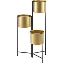 Helloshop26 - Supporto per piante (con 3 vasi) haasdonk ottone nero