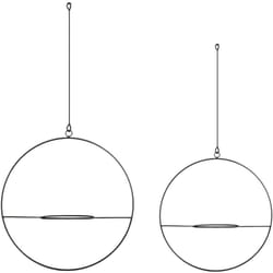 Set di 2 supporti per piante Opsterland sospese in metallo nero