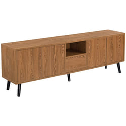 Mobile porta TV moderno 140 x 30 x 46 cm effetto legno scuro