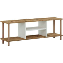 Mobile tv con vano contenitore 43 x 120 x 29 cm effetto legno / bianco