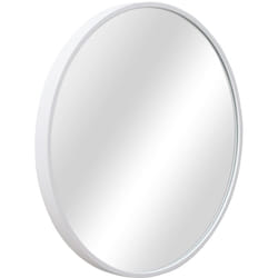 Specchio da parete con kit di montaggio rotondo diametro 40 cm bianco