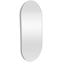 Helloshop26 - Specchio da parete ovale 40 x 80 cm bianco opaco