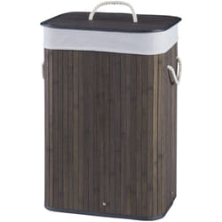 Helloshop26 - Cesto per biancheria in bambù da 72 litri 60 x 40 x 30 cm marrone scuro grigio chiaro
