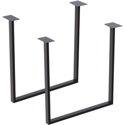Helloshop26 - Set di 2 gambe da tavolo rettangolari 70 x 57 cm in acciaio nero