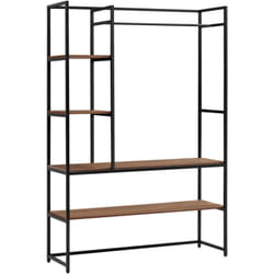 Helloshop26 - Appendiabiti in metallo mdf 180 x 120 x 40 cm effetto noce canaletto