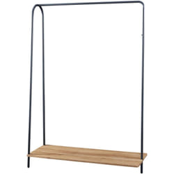Helloshop26 - Appendiabiti con piano portaoggetti 144 x 100 x 35 cm effetto legno nero