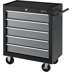 Carrello da officina per attrezzi con 5 cassetti 69 x 33 x 77,5 cm nero argento