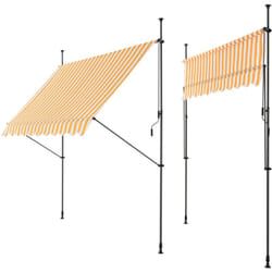 Tenda telescopica in acciaio poliestere 200 x 120 x 200-300 cm giallo bianco