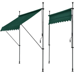 Tenda telescopica in acciaio poliestere 250 x 120 x 200-300 cm verde scuro