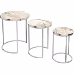 Set di 3 tavolini Questo set di tavolini originali e versatili si adatta perfettamente al tuo salotto, ad esempio, e ti fa ri ...
