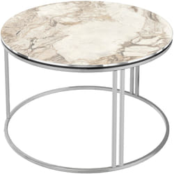 Tavolino rotondo 50 x 80 cm marmo bianco argento