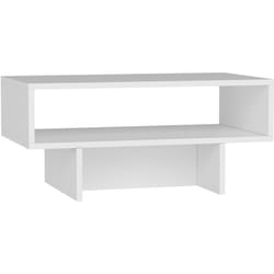 Tavolino con vano portaoggetti 37 x 80 x 45 cm bianco