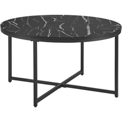 Tavolino rotondo da soggiorno 45 x 80 cm marmo nero/nero
