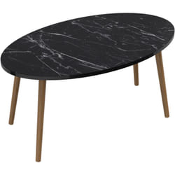 Tavolino ovale 41 x90 x 50 cm marmo nero naturale