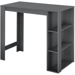 Helloshop26 - Tavolo da bar con 3 ripiani 120x60x106 cm grigio scuro