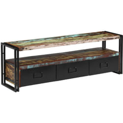 Helloshop26 - Mobile tv tv buffet dal design pratico in legno massello di recupero 120 cm